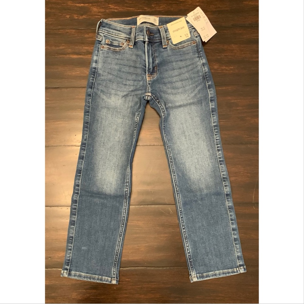 Abercrombie Kids Boys Long Straight Leg Jeans in Medium Wash